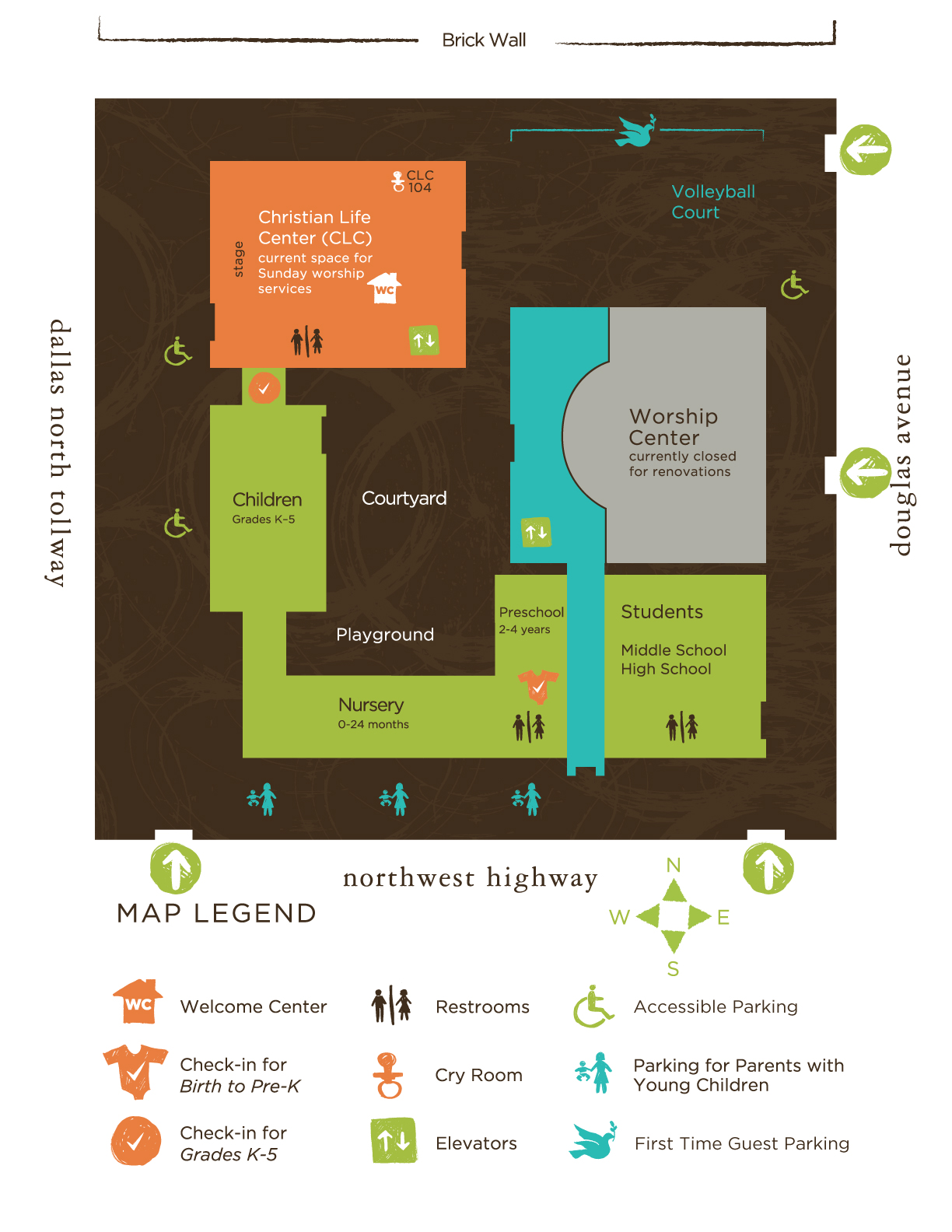 Map of Northwest Campus